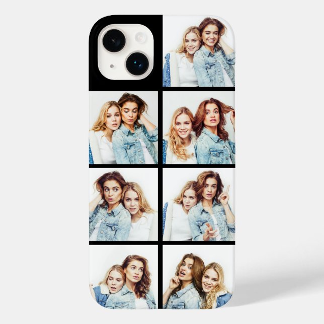 Custom Photo Collage 7 Square Photos Black Case-Mate iPhone Case (Back)