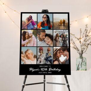Custom Photo Collage 9 Pictures 11x14 22x28 Black Foam Board