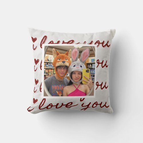 Custom Photo Collage Aesthetic couple throw pillow