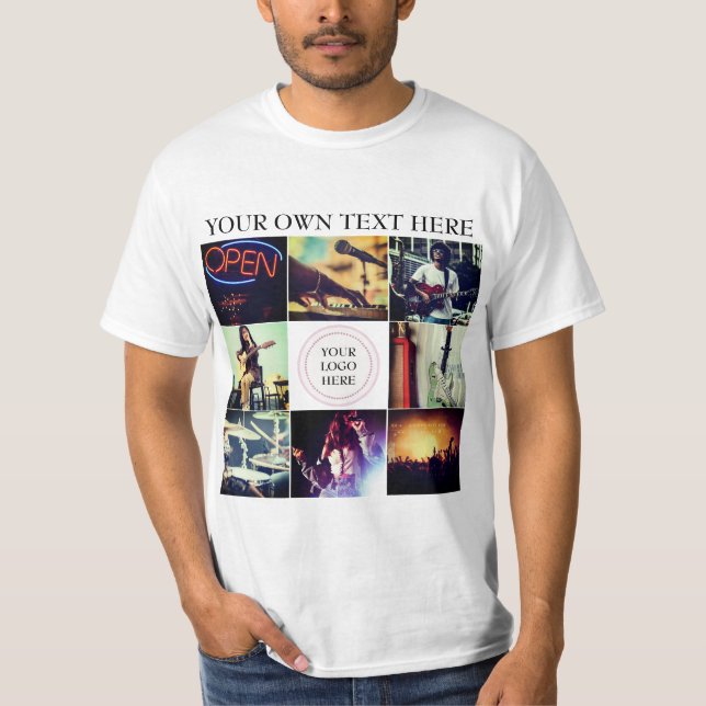Custom photo collage and logo T-Shirt (Front)