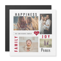 Custom Photo Collage and Love Joy Peace Family Magnetic Invitation