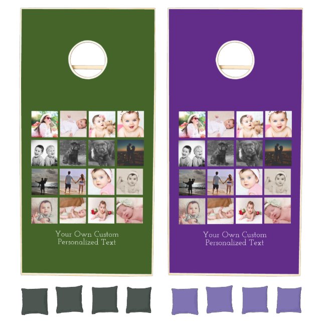 Custom Photo Collage And Personalized Text Cornhole Set (Set)
