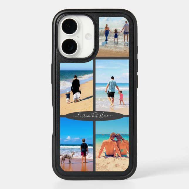Custom Photo Collage and Text iPhone Case (Back)