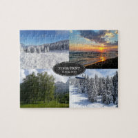 Custom Photo Collage and Text Personalized Jigsaw Puzzle