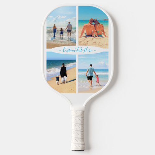 Custom Photo Collage and Text Pickleball Paddle