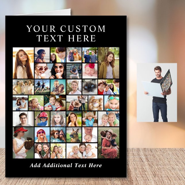 Custom Photo Collage Any Occasion Black Card (Creator Uploaded)
