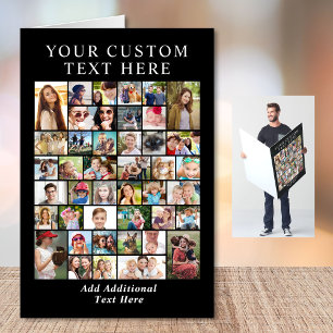 Custom Photo Collage Any Occasion Black Card
