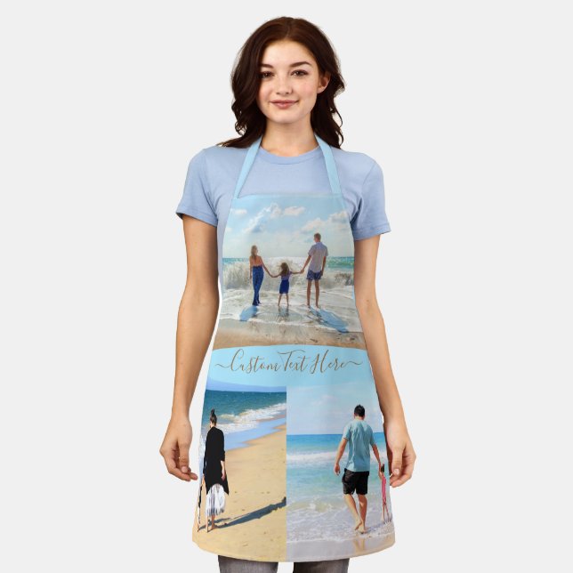 Custom Photo Collage Apron Your Photos and Text (Worn)