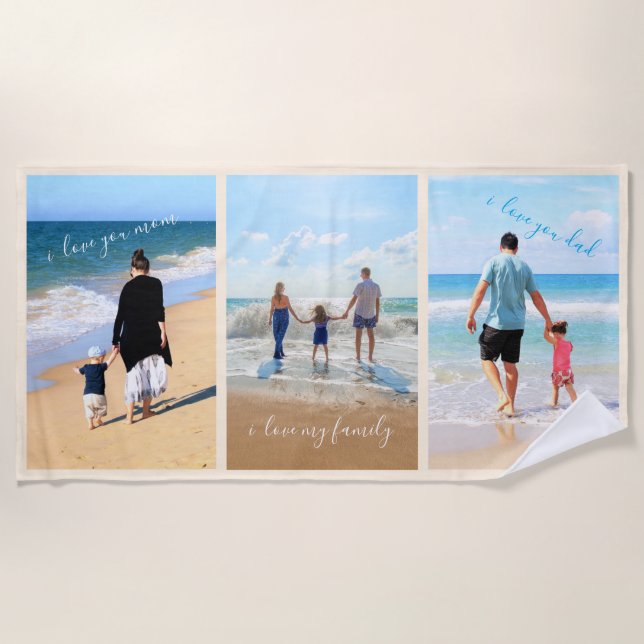 Custom Photo Collage Beach Towels For Your Family (Front)