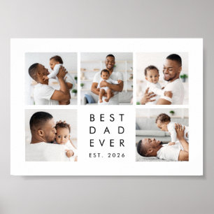 Custom Photo Collage Best Dad Ever Poster