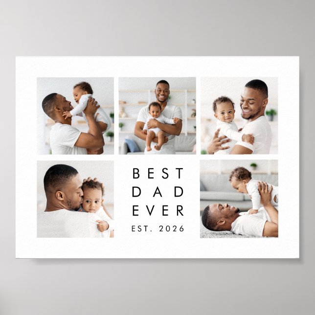 Custom Photo Collage Best Dad Ever  Poster (Front)