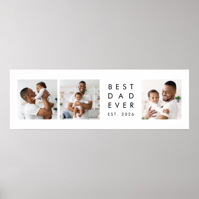 Custom Photo Collage Best Dad Ever  Poster (Front)