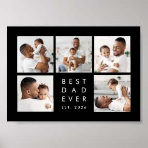 Custom Photo Collage Best Dad Ever Poster