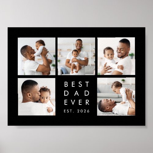 Custom Photo Collage Best Dad Ever  Poster