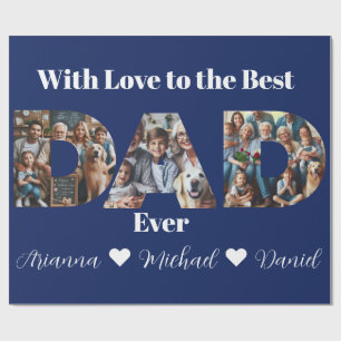 Custom Photo Collage Best Dad Ever Wrapping Paper