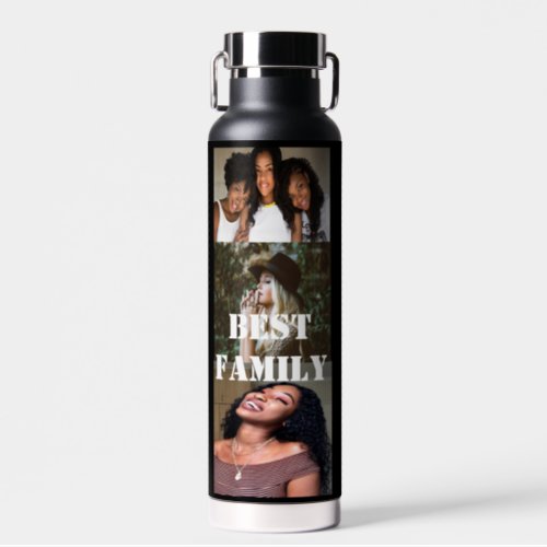Custom Photo Collage Best Family Create Your Own  Water Bottle