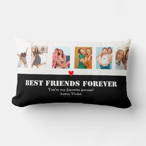 Custom Photo Collage BFF Birthday Gift Unique Lumbar Pillow