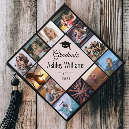 Custom Photo Collage Blush Pink Cute Script