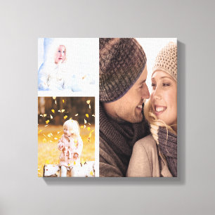 Custom Photo Collage Canvas - White Frame