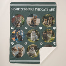 Custom Photo Collage Cats green
