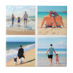 Custom Photo Collage Ceramic Tile with Your Photos