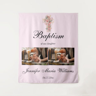 Custom Photo Collage Christening Baptism Backdrop