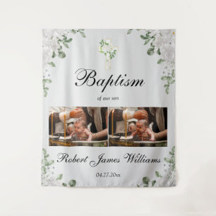 Custom Photo Collage Christening Baptism Backdrop