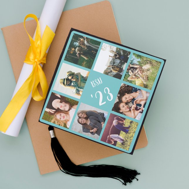 Custom Photo Collage & Class Year Graduation Cap Topper (Creator Uploaded)