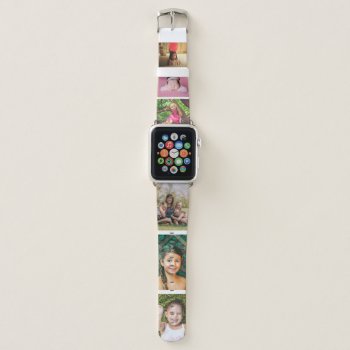Custom Photo Collage Create Your Own Picture Uploa Apple Watch Band by red_dress at Zazzle