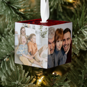 Custom Photo Collage Cube, Personalized Family  Cube Ornament