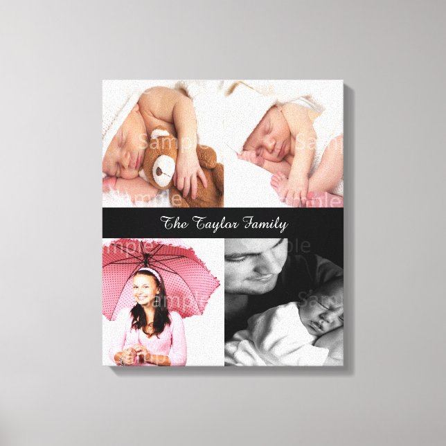 Custom Photo Collage Customizable Canvas Print (Front)