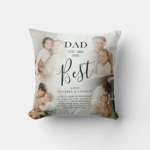 Custom Photo Collage Dad Keepsake Throw Pillow
