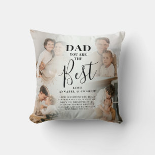 Custom Photo Collage Dad Keepsake Throw Pillow