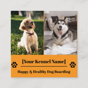 Custom Photo Collage Dog Kennel Business Card