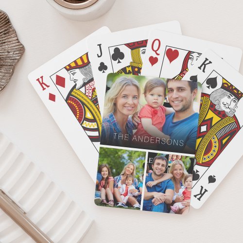 Custom Photo Collage Family Friends Playing Cards