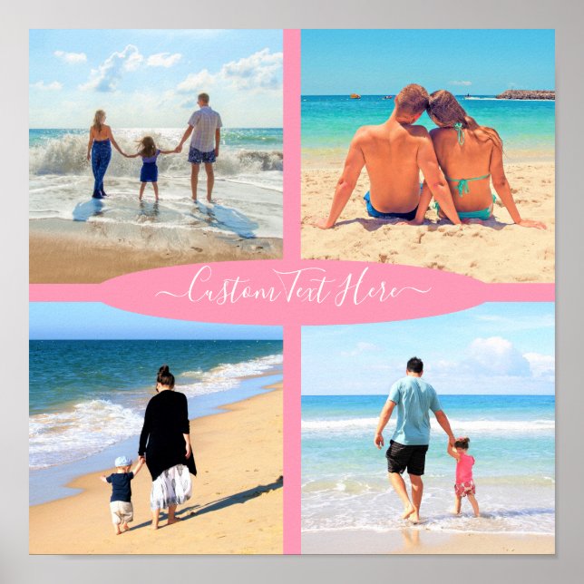 Custom Photo Collage Family Love Personalized Text Poster (Front)