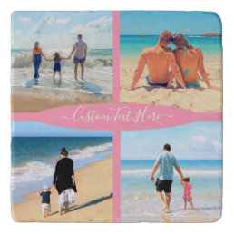 Custom Photo Collage Family Love Personalized Text Trivet