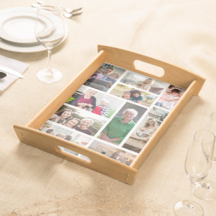 Custom Photo Collage Family Memory Template Serving Tray