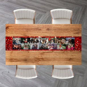 Custom Photo Collage Family Name 14 Family photos Short Table Runner