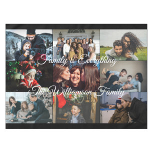 Custom Photo Collage Family Name 9 Family photos Tablecloth