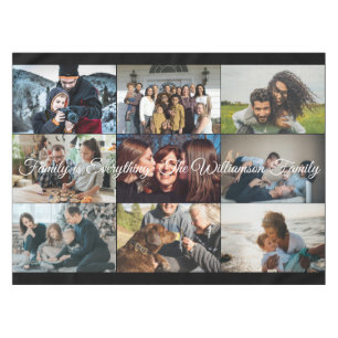 Custom Photo Collage Family Name 9 Family photos Tablecloth