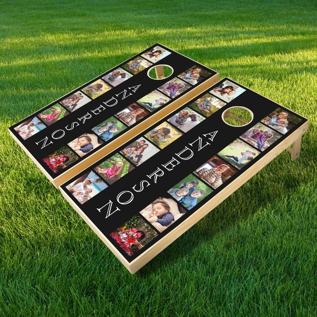 Custom Photo Collage Family Name Memories Cornhole Set (Creator Uploaded)