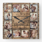 Custom Photo Collage Family Rustic Wooden Barrel