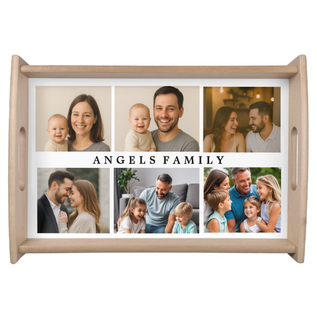 Custom Photo Collage Family Serving Tray (Front)
