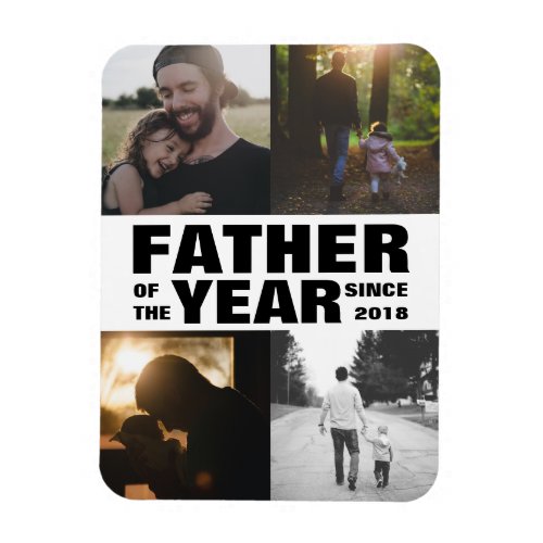 Custom Photo Collage Father Of Year Fathers Day Magnet