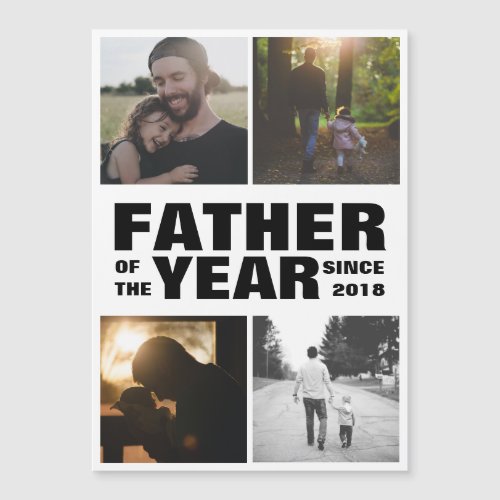 Custom Photo Collage Fathers Day Magnetic Card