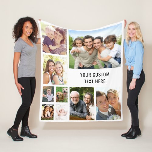 Custom Photo Collage Fleece Blanket
