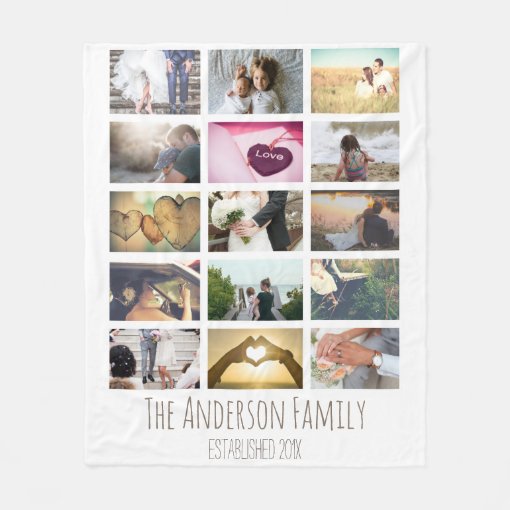 Custom Photo Collage Fleece Blanket Zazzle