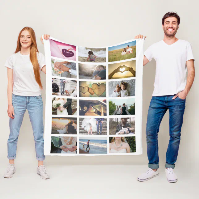 Custom Photo Collage Fleece Blanket Zazzle