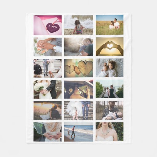 Custom Photo Collage Fleece Blanket Zazzle